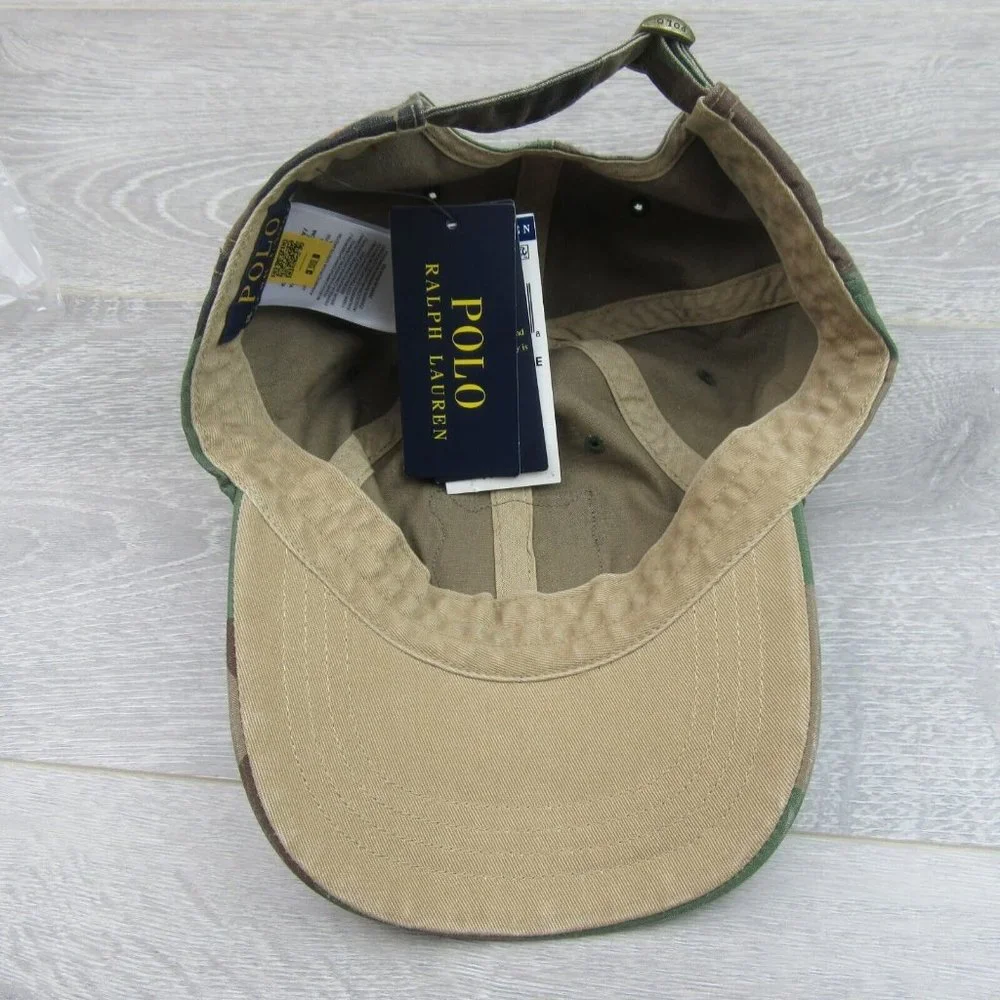 Polo Ralph Lauren Camo Tiger Patch Baseball Hat Cap Adjustable Fit NEW - Picture 10 of 15